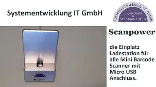 Scanpower die Einplatz Ladestation mit Magnetstecker für alle Mini Barcode Scanner PX20, MS3391