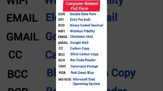 Computer Related Full Form9😮 #tech #computer #education #gk #shorts