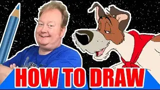 Draw DODGER from Oliver and Company - step by step