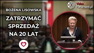 Bożena Lisowska: Wstrzymać sprzedaż państwowej ziemi na 20 lat