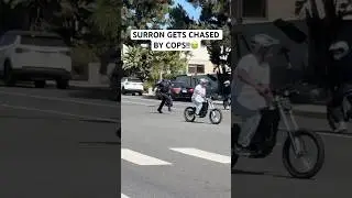 SURRON CHASED BY COPS!!😭 #surron #chase #lightbee #funny #ebike #eride #talaria #emoto #cops