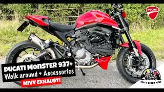 Accessory ideas - Ducati Monster 937+ Plus - Walk around (Mivv Exhaust) [720p]