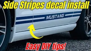 Как установить виниловые наклейки на пороги для Mustang S197