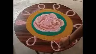Day 18 Margazhi Special//Easy  Rose Free hand Rangoli//Beautiful Flowers Rangoli Design 