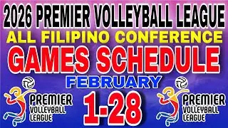 2026 PVL All Filipino conference games schedule January 31 to February 28, 2026