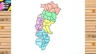 Chhattisgarh Map Drawing | How to Draw Chhattisgarh with Districts Step-by-Step