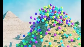 🐪 PYRAMID vs. Thousands of COLORFUL BALLS | Blender Rigid Body