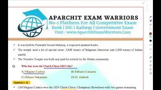 November Month Current Affairs Revision | Part 1