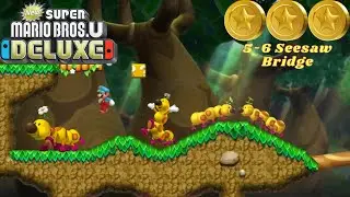 [New Super Mario Bros. U Deluxe] 5-6 Seesaw Bridge All 3 Star Coins 100%