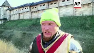 Medieval hobby knights do batlle in Ukraine