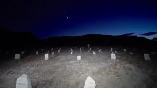 Creepy Old West Cemetery at Night : Goldfield, Nevada