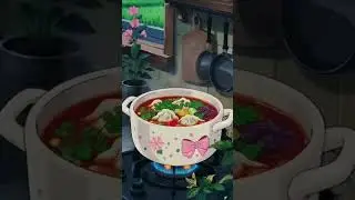Cooking sounds + Rain = Pure Bliss. 🍜#Anime #Ghibli #Cozy #ASMR  #RainSounds #aesthetic #dreamlife