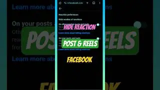 Hide reactions on your post and reels in Facebook? #shortsfeed