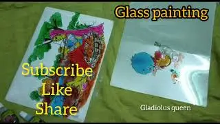*Easy glass painting// Painting improve  memory, concentration , observations and creative skill .