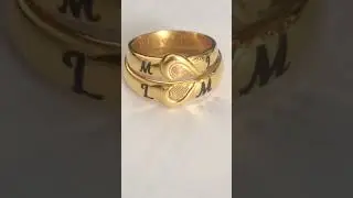 Custom Made Fingerprint 22K Gold Couple Rings | AuGrav.com