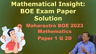 Maharashtra BOE 2023 Paper | Solving Maharashtra BOE 2023 Math Questions | BOE solved papers