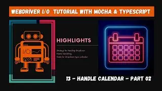 #13 |  Handle Calendar Part2 | WebdriverIO Mocha Framework