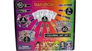 ASMR Unboxing Rainbow High Coloring Art Set - Crayons, Markers, Coloring, and No talking! Relaxing