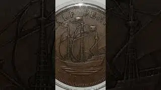 UK 1954 Half Penny Coin #shorts