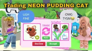 Trading Neon Pudding Cat In Adopt Me *Successful trade*