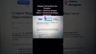Genpact Hiring Business Analyst #freshers #job #jobsearch #freshers #shorts #trending #trendingnews