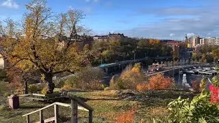 Stockholm Walks: F&aring;f&auml;ngan (city view and autumn colors, virtual walk)
