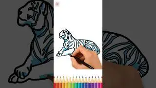 How to draw tiger step by step 🐯 | Easy Tiger Drawing 🐅 | Tiger Drawing most simple ever
