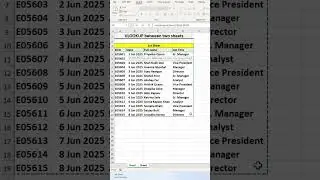 VLOOKUP between two sheets in excel #exceltips #excel #exceltricks