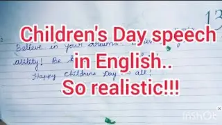 Children's day speech in english 
