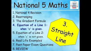 3.4 Straight Line 4 : Equation of a Line 1 - when c IS given - National 5 Maths - @MrThomasMaths
