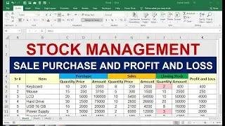 sale purchase stock&nbsp;manage&nbsp;in excel&nbsp;sheet