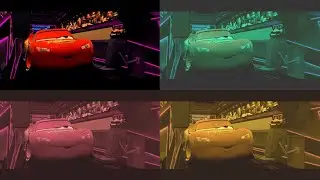 Lightning McQueen Neon Night | Rainy City Racing Long Video (4K)