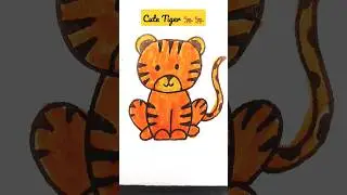 Very Easy Tiger Drawing in few seconds#quickandeasy #easydrawing #tiger #youtubeshorts