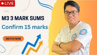 Live M3 3 Marks Sums for Confirm 15 Marks | Part 3 |Engineering Maths 3 #shorts