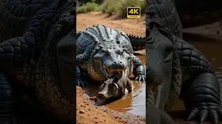 Savanna Ambush: Nile Crocodile Attacks Warthog at Thirsty Waterhole! #viralvideos