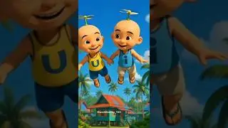 Upin & Ipin Fly High with Doraemon's Bamboo-Copter! 🚁✨ #shorts