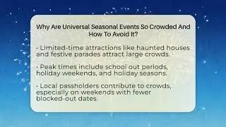 Why Are Universal Seasonal Events So Crowded And How To Avoid It? - Insider Theme Park Tips