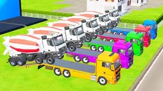FS22 - OF COLORS - ALL TANK TRUCK, LOADER WITH DOUBLE FLATBED TRAILER TRUCK, MERCEDES