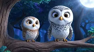 Five Little Owls Counting Moonbeams 🦉🌙 | Nursery Rhymes for Kids & Baby Songs