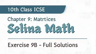 10 Class ICSE | Chapter 9 Matrices | 9 B Full solution | Selina Math 