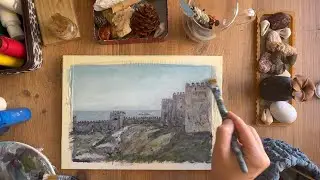 Painting Anamur Castle by the Sea &mdash; Historical Landscape with Relaxing Music