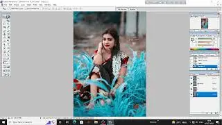cyan color effect photo editing || photoshop 0.7 || GFX EDITING