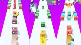 Jelly Run 2048 ULTIMATE Gameplay | 3 Shape Play Showdown! | 4T vs 16F vs 4B Race!