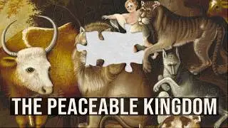 Relaxing Art Puzzling | The Peaceable Kingdom by Edward Hicks | No Talking, ASMR Sounds