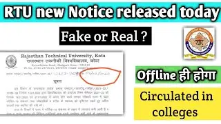RTU new notice for odd sem exam fake or real | RTU odd sem exam 2022