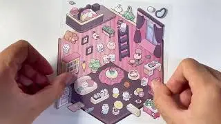 Rabbit House 3D Stickers Decorating ASMR | Relaxing #diycraft #3dstickers