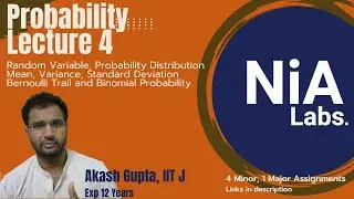 Probability Lecture 4 | Random Variable, Bernoulli Distribution and Statistics| JEE Math