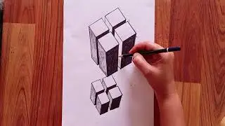 Draw 3D Optical Illusion for beginners | How to draw 3d | Optical illusion | Pencil 3d Art