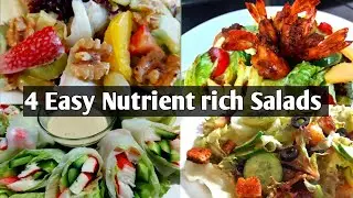 4 быстрых и простых рецепта салатов, полных вкуса и питательных веществ! | Идеи для здорового обеда!