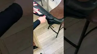 Zipping up my leather stiletto boots!